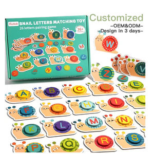 <span class=keywords><strong>Caracol</strong></span> Montessori de guardería y 26 juguetes educativos cognitivos a juego del alfabeto juguetes de madera <span class=keywords><strong>para</strong></span> niños de 2 a 5 años - Product Image 1