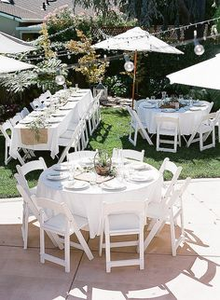 Ensemble de chaises pliantes en résine blanche rembourrées pour l'extérieur, jardin, inspiré de Wimbledon, pour les décorations de mariage sur la plage, les réceptions d'entrée, les fêtes - Product Image 5