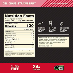 Poudre de Protéine de Lactosérum Isolat Concentré 5lbs Saveur Fraise Délicieuse, Mélange de Boisson Nutritionnelle Sportive Personnalisé Marque Privée ODM - Product Image 2