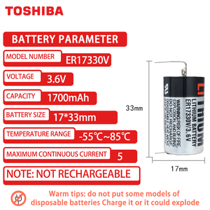 TOSHIBA <span class=keywords><strong>ER17330V</strong></span> 3,6V Nicht Wiederaufladbare Lithium-Ionen-Batterie Geeignet für Epson Roboter R13ZA00600300 - Product Image 2