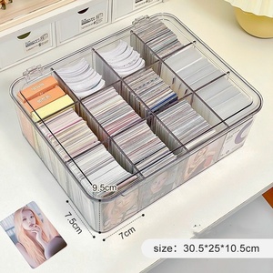 Caja de almacenamiento acrílica cuadrada moderna, almacenamiento de tarjetas pequeñas transparentes con tapa, mesa, acabado, caja de plástico sellada - Product Image 6