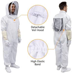 <span class=keywords><strong>Traje</strong></span> de protección para <span class=keywords><strong>apicultor</strong></span>, ropa de trabajo de Material PP transpirable, chaqueta y mono desechables a prueba de agua y antiestáticos - Product Image 3