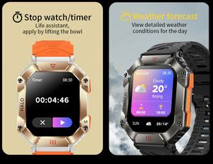 Dafit นาฬิกาสมาร์ทวอทช์สำหรับกลางแจ้ง, KR80 <span class=keywords><strong>2023</strong></span>สมาร์ทวอชพร้อมโทรผ่าน BT 620mAh รองรับฟังก์ชันเข็มทิศสูงและมินิเกม4เกม - Product Image 3