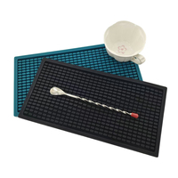 Tapete de Silicona para Barra, Diseño de Rejilla, Antideslizante, Ecológico, Reutilizable, Lavable, Certificado, Accesorios Negros para Barra de Bar