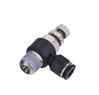SC 1/4, 5/16, 3/8, 1/2 Vanne de réglage de la vitesse d'accélérateur de contrôle du débit d'air One Touch Push pour connecter les raccords pneumatiques