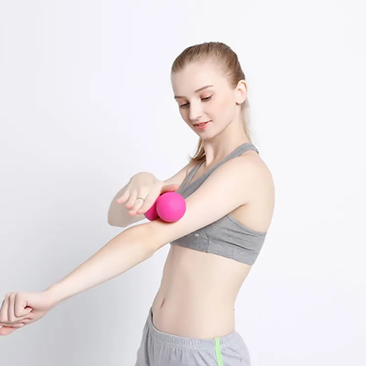 High quality home gym fitness non-toxic eco friendly silicone double peanut massage balls