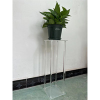 Nouveau Support de Fleurs de Table de Mariage Moderne en Acrylique Transparent à Cadre Carré pour Décoration Extérieure