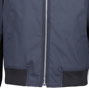 Chaqueta para Hombre, Chaqueta Universitaria con Cuello Acanalado y Parche Bordado Personalizado, Cierre de Cremallera - Product Image 1