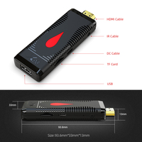 Allwinner H313 Quad Core ARM Cortex A53 X96 S400 Internet TV Stick Android 10.0 STB Stick Plástico Negro y Rojo