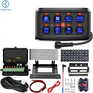 Universal Circuit Control Relay System Box With Automatic Dimmable On-Off LED Switch Pod Touch Switch Box For Car Pickup Truck B