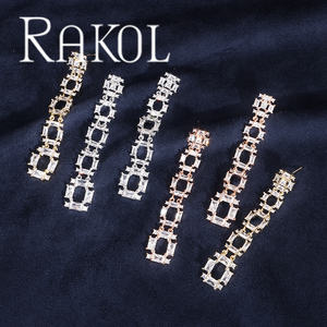 RAKOL EP662 Geometric Jewelry Korean Zircon Women's Earrings - Product Image 1