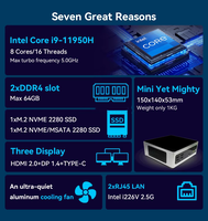 Venta al por mayor Intel NUC Mini PC Dual LAN 6USB3.0 HD DP para pantalla 4K Nuevo DDR4 RAM Compatible con señalización digital US AU Plugs