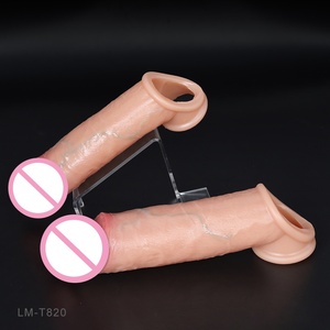 Manchon pénien réaliste en silicone liquide double couche épais, extenseur de pénis, préservatifs réutilisables grande taille pour adultes - Product Image 5