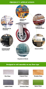 ล้อเลื่อนสำหรับนั่งร้านแบบรับน้ำหนักมาก ความจุสูง แบบหมุนได้และแบบตายตัว ผลิตจากโพลียูรีเทน สำหรับระบบนั่งร้านเคลื่อนที่ - Product Image 4