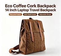 Sac à dos de voyage pour femme en liège recyclé de designer vintage, 14 pouces, pour ordinateur portable, écologique, sac d'école pour étudiant, logo personnalisé