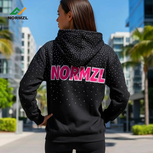 เสื้อแจ็คเก็ตวอร์มอัพเชียร์ลีดเดอร์ ปักโลโก้ด้วยคริสตัลวิบวับ แบบมีฮู้ด สไตล์วาร์ซิตี้ ชุดออกกำลังกาย ชุดทีมเต้น ชุดวอร์ม - Product Image 1