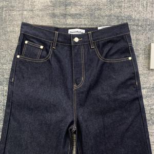 DENIMGUYS personnalisé hommes broderie Logo <span class=keywords><strong>jean</strong></span> Streetwear rétro bleu lavage jambe droite hommes broderie Denim pantalon <span class=keywords><strong>jean</strong></span> - Product Image 3