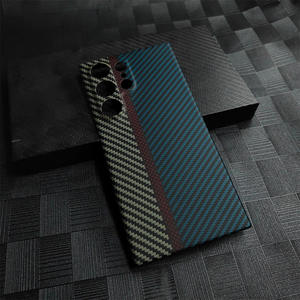 Carcasa de fibra de carbono ultrafina de diseño de lujo para <span class=keywords><strong>Samsung</strong></span> S24Ultra, funda protectora magnética anticaída para teléfono móvil - Product Image 4