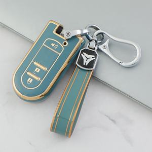Housse de clé de voiture en TPU <span class=keywords><strong>Jade</strong></span> à la mode avec porte-clés pour Daihatsu Tanto LA610S Perodua Toyota Rush accessoires de voiture protecteur de clé - Product Image 2