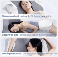 Oreiller intelligent en mousse à mémoire de forme avec sonores de bruit blanc intégrés sous l'oreiller pour application corporelle, couleur blanche