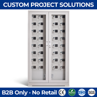 Armoire de recharge métallique à 40 compartiments pour téléphones portables, station de stockage sécurisée en acier avec portes transparentes – Vente en gros