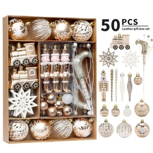 Ensemble <span class=keywords><strong>de</strong></span> 50 boules <span class=keywords><strong>de</strong></span> Noël en or champagne, peintes à la main, ornements en forme <span class=keywords><strong>de</strong></span> <span class=keywords><strong>casse</strong></span>-noisettes et <span class=keywords><strong>de</strong></span> flocons <span class=keywords><strong>de</strong></span> neige pour les arbres <span class=keywords><strong>de</strong></span> Noël - Product Image 1