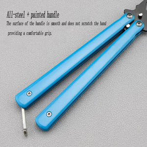 سكين تدريب فراشة قابل للطي من الفولاذ المقاوم للصدأ بالجملة من المصنع، أداة تدريب <span class=keywords><strong>CSGO</strong></span> للمبتدئين في الرياضة، تصنيع حسب الطلب - Product Image 6