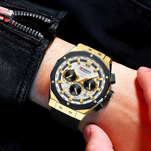 นาฬิกาควอตซ์ CURREN 8464 สำหรับผู้ชาย ปฏิทินแฟชั่น นาฬิกาข้อมือผู้ชายอเนกประสงค์ กันน้ำ สายซิลิโคน เรืองแสง ลำลอง ธุรกิจ - Product Image 3