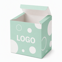Boîte mystère en papier couché vert menthe avec logo personnalisé pour l'emballage de figurines d'art et de jouets Pop, vente en gros, écologique, pour jouets de créateurs