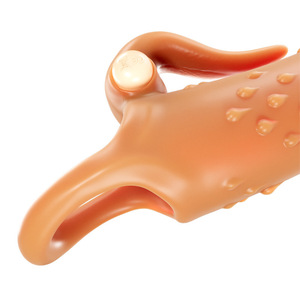 Anillo Vibrador en Forma de Colmillo, Color Carne, TPE, con Púas, Punto Flotante, Bloqueo de Esperma, Uso Adulto - Product Image 2