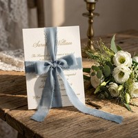 Ruban en Chiffon à Bords Effilochés Fait Main - Plus de 40 Couleurs de Ruban Soyeux pour Invitations de Mariage et Bouquets