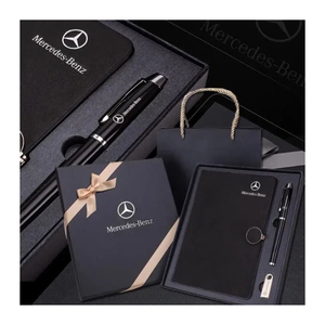 לוגו מותאם אישית עור אמיתי כתב עת נייר מכתבים למזכרות חתונה אורח סט עם קופסת מתנה ועט - Product Image 1