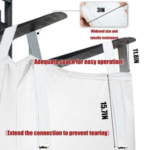 Sacs vrac industriels durables FIBC, en polypropylène tissé avec structure sécurisée, ouverture supérieure type sac de voyage et bec verseur inférieur pour le déchargement en vrac - Product Image 5