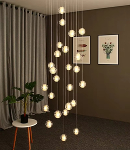 Pendentif boule de verre cristal LED Meteor Rain <span class=keywords><strong>Plafonnier</strong></span> Meteoric Shower Stair Bar Droplight Chandelier pour l'éclairage de la maison et du bureau - Product Image 4