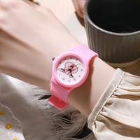 Reloj de Cuarzo y Silicona para Estudiantes al por Mayor, Diseño de Cerdito Rosa, Económico para Niños, Montre Pour Enfants