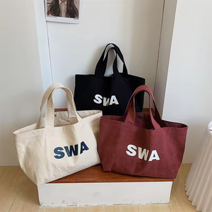 Custom Printed Logo Reusable Durable Heavy Duty Cotton Canvas Promotion Bag for Women