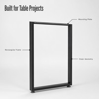 Support de table en métal noir, pièces de meubles industriels minimalistes