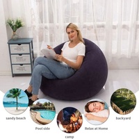 Pouf de canapé gonflable en flocage de PVC | Chaise d'air confortable pour salon, chambre à coucher, balcon et plage