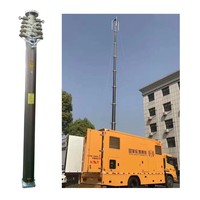 Mât télescopique pneumatique extensible en alliage d'aluminium portable 4m pour caméra de vidéosurveillance
