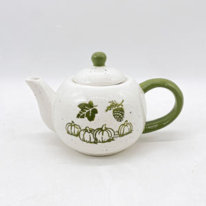 Théière en céramique blanche de Noël, <span class=keywords><strong>soldat</strong></span> casse-noisette en relief avec des motifs de flocons de neige, décorations de Noël festives, articles cadeaux - Product Image 2