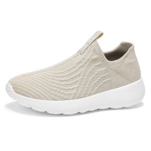 Zapatillas Deportivas Ligeras de Punto Elástico, Calzado Multiusos para Tenis, Caminar y Correr, Antideslizantes, con Suela Gruesa Blanca, Casuales para Exteriores - Product Image 4
