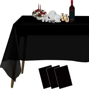 Waterproof And Oil Proof black plastic disposable dining table cover party table cloths disposable non woven table cloth roll