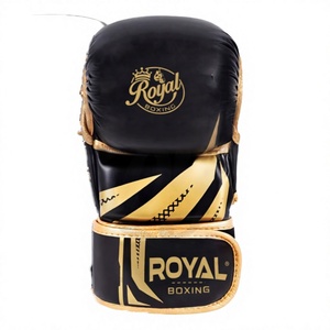 Gants de boxe professionnels en cuir PU avec logo personnalisé, pour Sanda, Muay Thai, avec fermeture à demi-doigts, gants MMA - Product Image 2