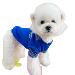 Tenues d'automne et d'hiver pour animaux de compagnie, sweat-shirt à carreaux en fausse fourrure, effet deux pièces, pour Schnauzers, Bichons, Shih Tzus, Maltese, sweat-shirt confortable - Product Image 4
