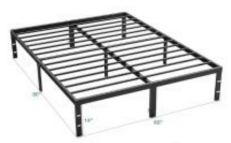 Cadre de lit plateforme pliable et réglable en fer renforcé, robuste, au design moderne pour mobilier de chambre - Product Image 2