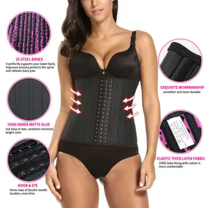 Trending Hot Products Women Latex Sport Leopard Print 25 Steel Bones Waist Support Trainer Belt