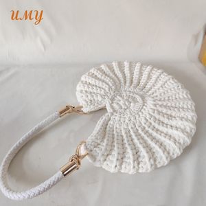 糸Tシャツかぎ針プレミアムコンクシーシェルシーシェルトートバッグ手作りかぎ針編みトートバッグ女性用ショルダーバッグ高級 - Product Image 5