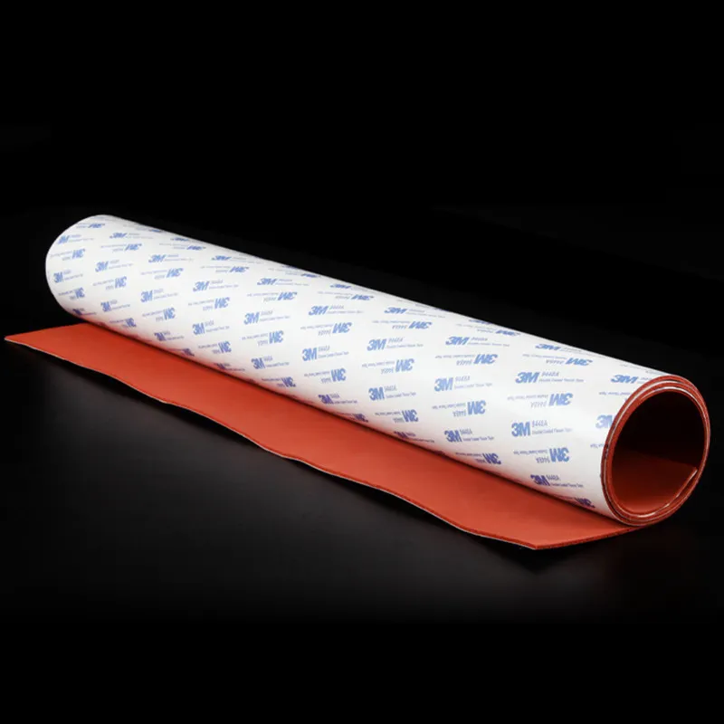 Custom Color 1 2 3 5 8 10mm 3M Back Rubber Red High Temperature Resistant Silicone Rubber Foam Sheet