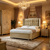 Vente en gros usine : Lits rococo sculptés, Ensemble de mobilier moderne pour la maison, Mobilier de chambre d'hôtel, Lit double, Lit king size en bois massif