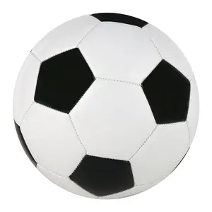 足球经典白色黑色加厚PU紧密编织适合青年男孩联赛游戏练习或礼品